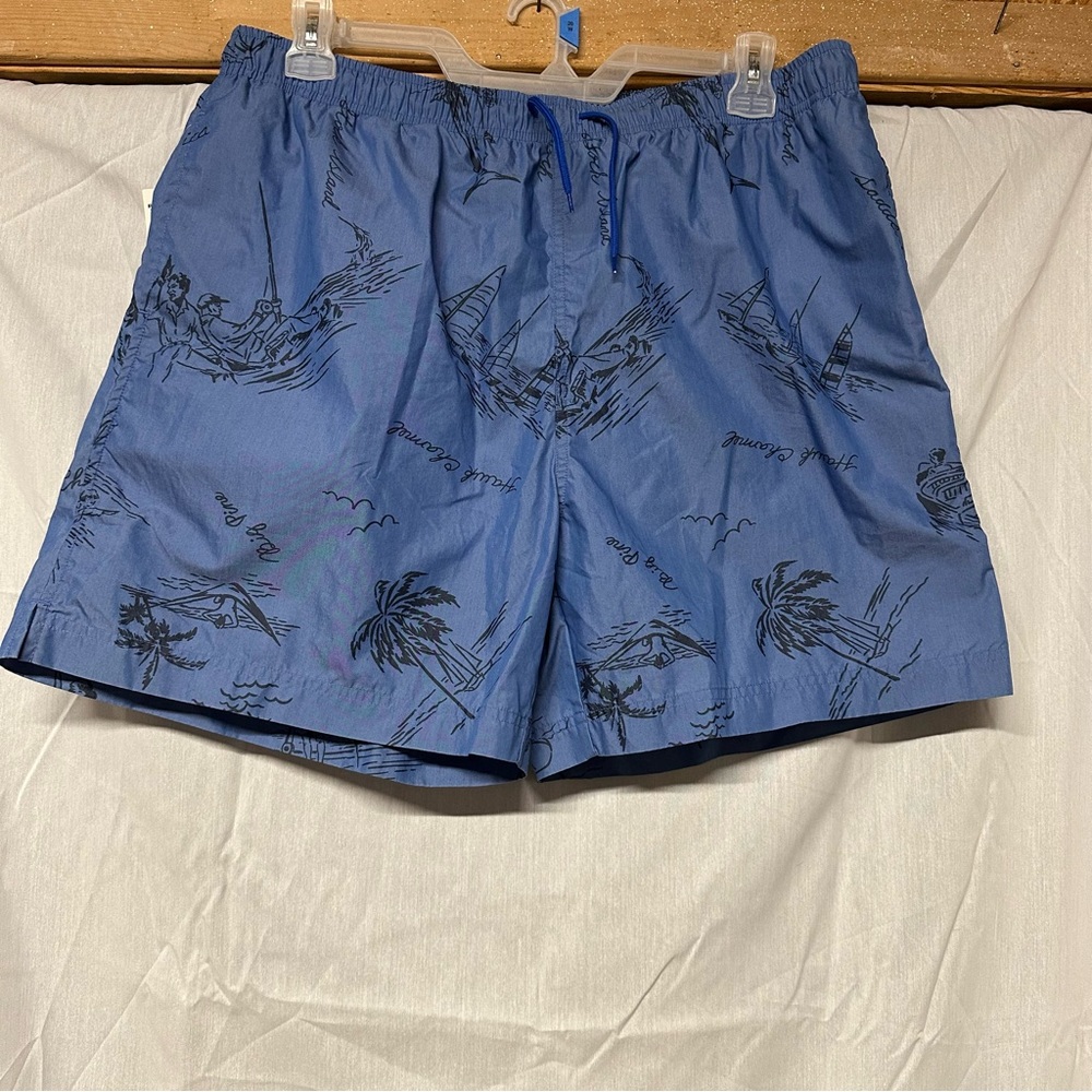 Men's Polo Sport Blue Patterned Swim Trunks Size XXL